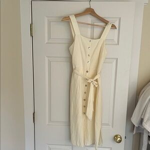Rails Cream Midi Dress with Button-Down Front